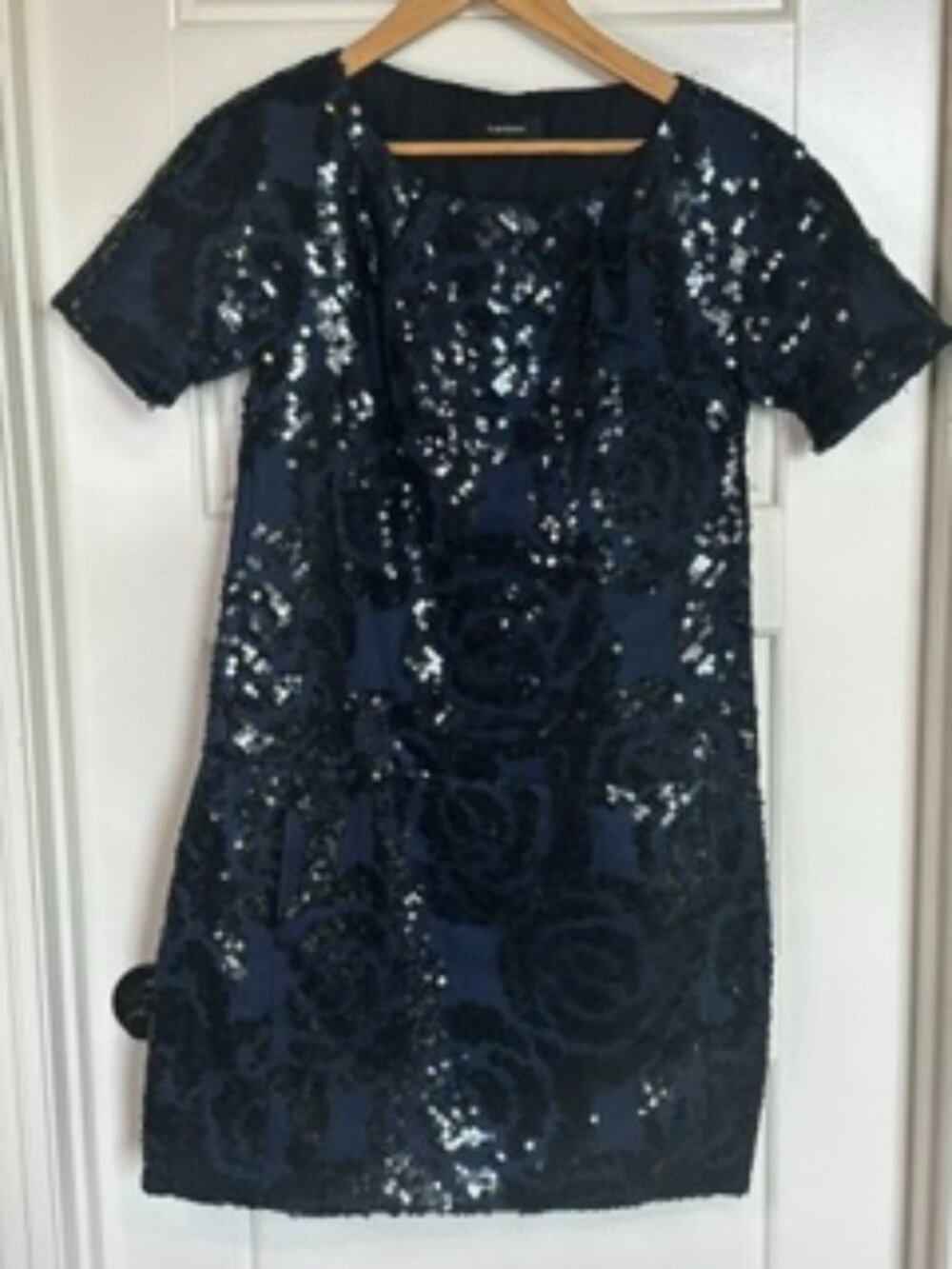 Thakoon Designer Dress Navy Blue Sequined Cocktail Dress